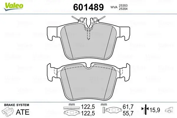 Bremsbelagsatz, Scheibenbremse VALEO 601489