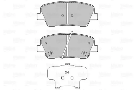 Bremsbelagsatz, Scheibenbremse Hinterachse VALEO 601134 Bild Bremsbelagsatz, Scheibenbremse Hinterachse VALEO 601134