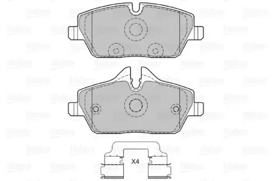 Bremsbelagsatz, Scheibenbremse Vorderachse VALEO 601356 Bild Bremsbelagsatz, Scheibenbremse Vorderachse VALEO 601356