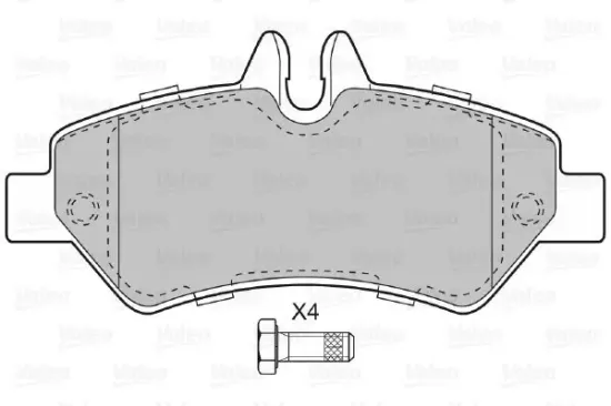 Bremsbelagsatz, Scheibenbremse Hinterachse VALEO 598876 Bild Bremsbelagsatz, Scheibenbremse Hinterachse VALEO 598876