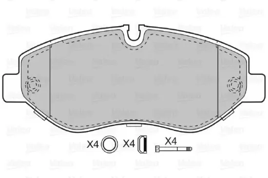 Bremsbelagsatz, Scheibenbremse Vorderachse VALEO 598882 Bild Bremsbelagsatz, Scheibenbremse Vorderachse VALEO 598882