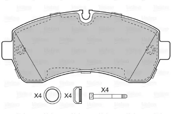 Bremsbelagsatz, Scheibenbremse Vorderachse VALEO 598881 Bild Bremsbelagsatz, Scheibenbremse Vorderachse VALEO 598881