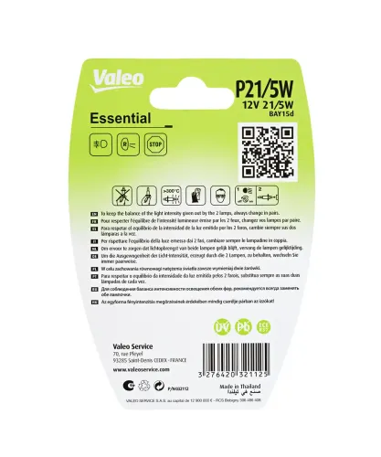 Glühlampe, Blinkleuchte 12 V 21/5 W P21/5W VALEO 032112 Bild Glühlampe, Blinkleuchte 12 V 21/5 W P21/5W VALEO 032112