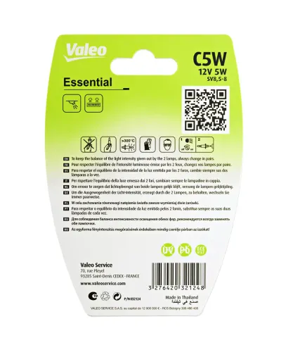 Glühlampe, Kennzeichenleuchte 12 V 5 W C5W VALEO 032124 Bild Glühlampe, Kennzeichenleuchte 12 V 5 W C5W VALEO 032124