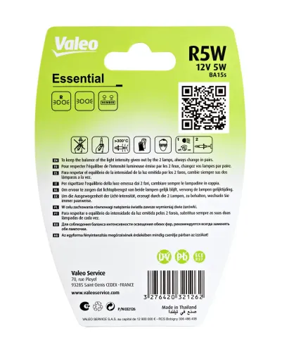 Glühlampe, Blinkleuchte 12 V 5 W R5W VALEO 032126 Bild Glühlampe, Blinkleuchte 12 V 5 W R5W VALEO 032126