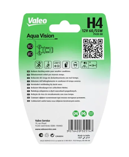 Glühlampe, Fernscheinwerfer 12 V 60/55 W H4 VALEO 032514 Bild Glühlampe, Fernscheinwerfer 12 V 60/55 W H4 VALEO 032514