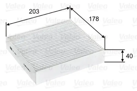 Filter, Innenraumluft VALEO 715603 Bild Filter, Innenraumluft VALEO 715603