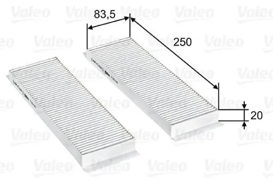Filter, Innenraumluft VALEO 715748 Bild Filter, Innenraumluft VALEO 715748