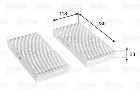 Filter, Innenraumluft VALEO 715812 Bild Filter, Innenraumluft VALEO 715812