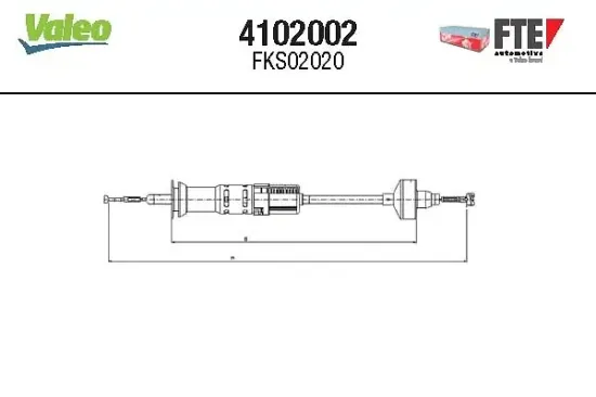 Seilzug, Kupplungsbetätigung VALEO 4102002 Bild Seilzug, Kupplungsbetätigung VALEO 4102002