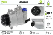 Kompressor, Klimaanlage 12 V VALEO 690204