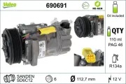 Kompressor, Klimaanlage 12 V VALEO 690691