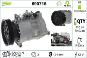 Kompressor, Klimaanlage 12 V VALEO 690716