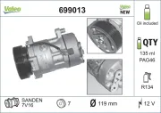 Kompressor, Klimaanlage 12 V VALEO 699013