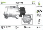 Kompressor, Klimaanlage 12 V VALEO 699102