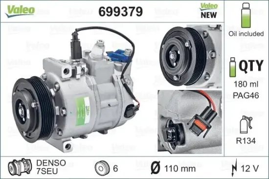 Kompressor, Klimaanlage 12 V VALEO 699379 Bild Kompressor, Klimaanlage 12 V VALEO 699379