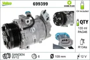 Kompressor, Klimaanlage 12 V VALEO 699399
