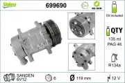 Kompressor, Klimaanlage 12 V VALEO 699690