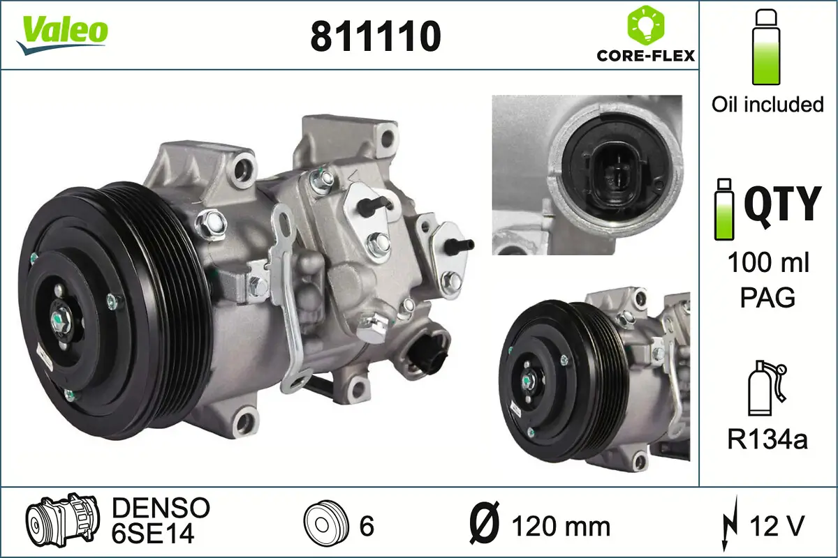 Kompressor, Klimaanlage 12 V VALEO 811110