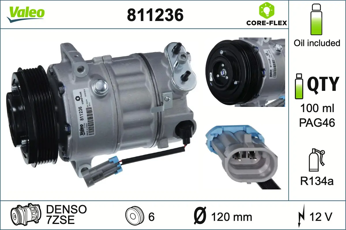 Kompressor, Klimaanlage 12 V VALEO 811236