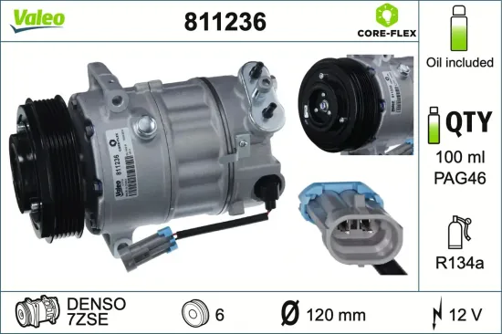Kompressor, Klimaanlage 12 V VALEO 811236 Bild Kompressor, Klimaanlage 12 V VALEO 811236