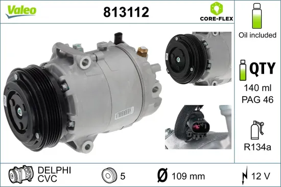 Kompressor, Klimaanlage 12 V VALEO 813112 Bild Kompressor, Klimaanlage 12 V VALEO 813112