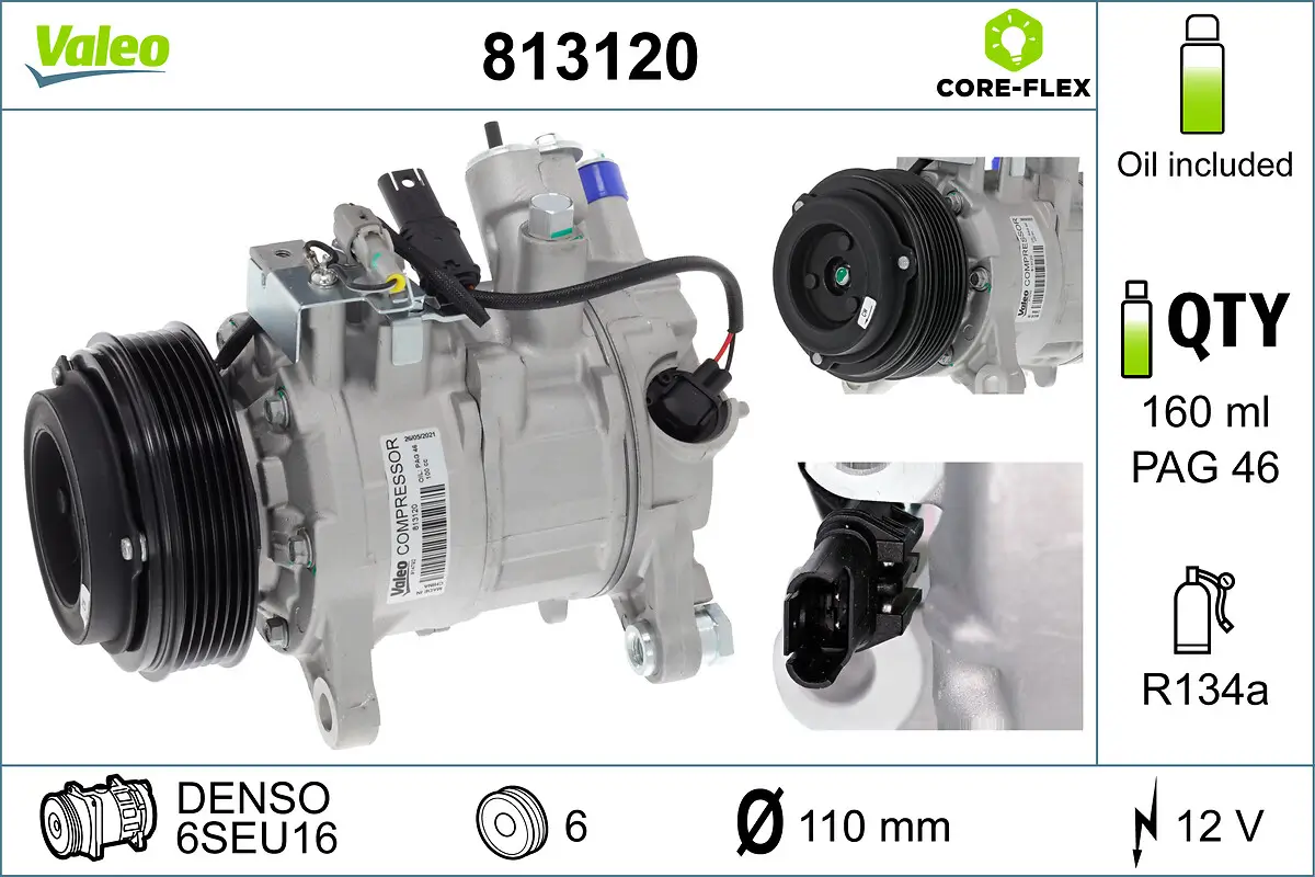 Kompressor, Klimaanlage 12 V VALEO 813120