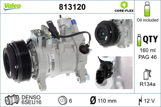 Kompressor, Klimaanlage 12 V VALEO 813120 Bild Kompressor, Klimaanlage 12 V VALEO 813120