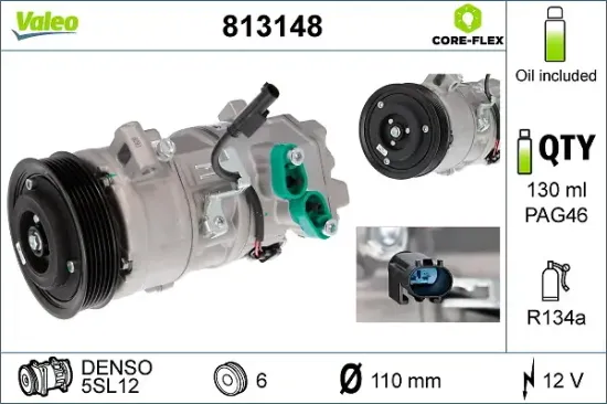 Kompressor, Klimaanlage 12 V VALEO 813148 Bild Kompressor, Klimaanlage 12 V VALEO 813148