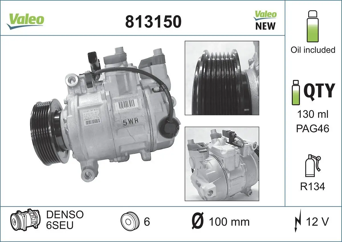 Kompressor, Klimaanlage 12 V VALEO 813150