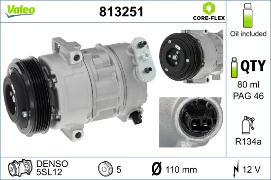 Kompressor, Klimaanlage 12 V VALEO 813251 Bild Kompressor, Klimaanlage 12 V VALEO 813251