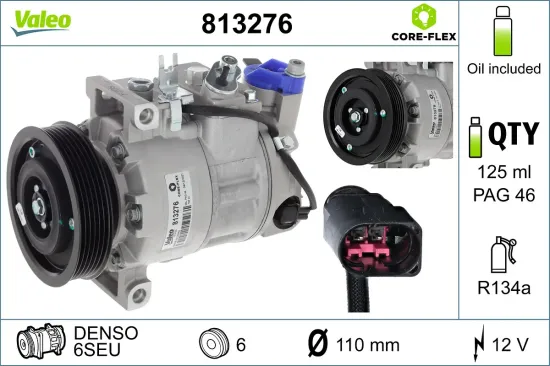 Kompressor, Klimaanlage 12 V VALEO 813276 Bild Kompressor, Klimaanlage 12 V VALEO 813276