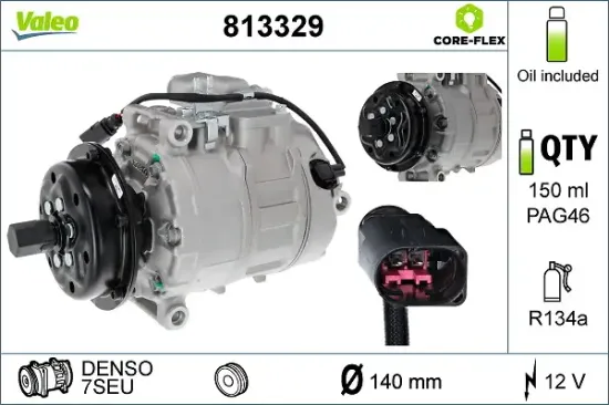 Kompressor, Klimaanlage 12 V VALEO 813329 Bild Kompressor, Klimaanlage 12 V VALEO 813329