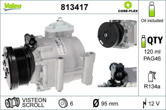 Kompressor, Klimaanlage 12 V VALEO 813417 Bild Kompressor, Klimaanlage 12 V VALEO 813417