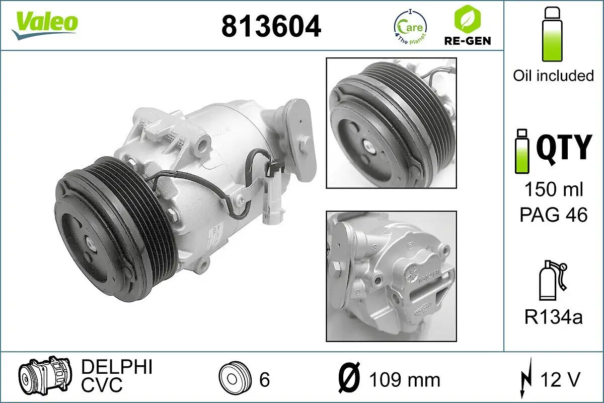 Kompressor, Klimaanlage 12 V VALEO 813604