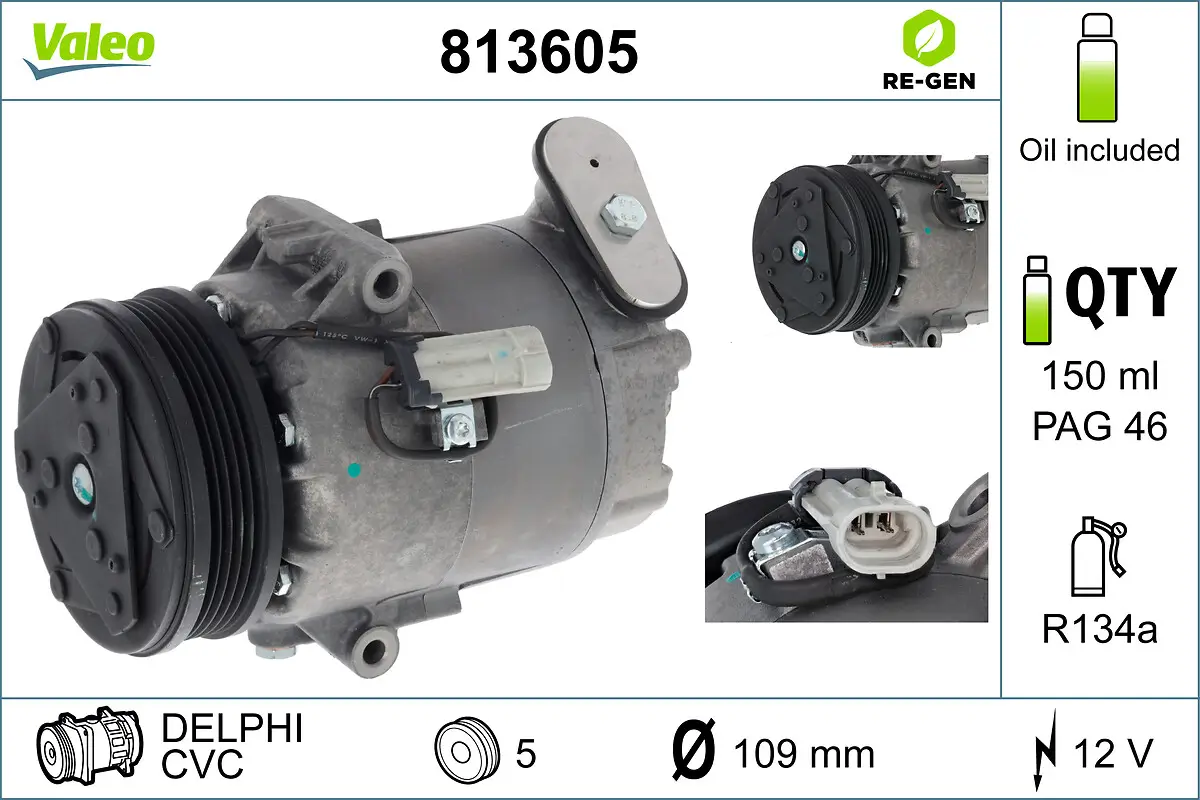 Kompressor, Klimaanlage 12 V VALEO 813605