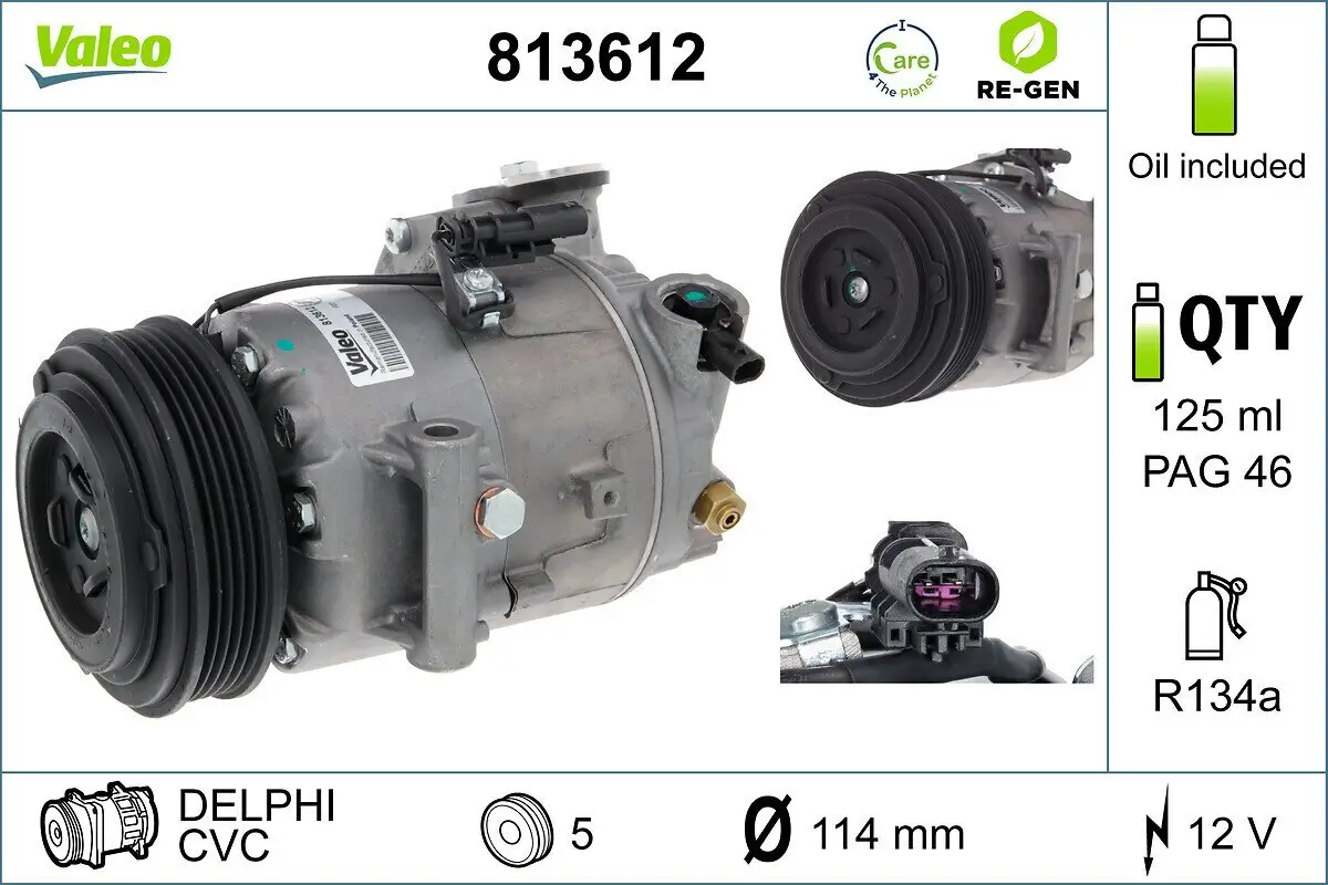 Kompressor, Klimaanlage 12 V VALEO 813612