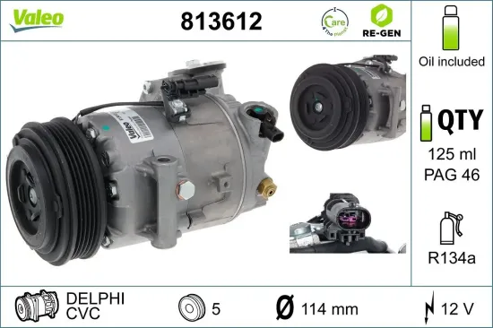 Kompressor, Klimaanlage 12 V VALEO 813612 Bild Kompressor, Klimaanlage 12 V VALEO 813612
