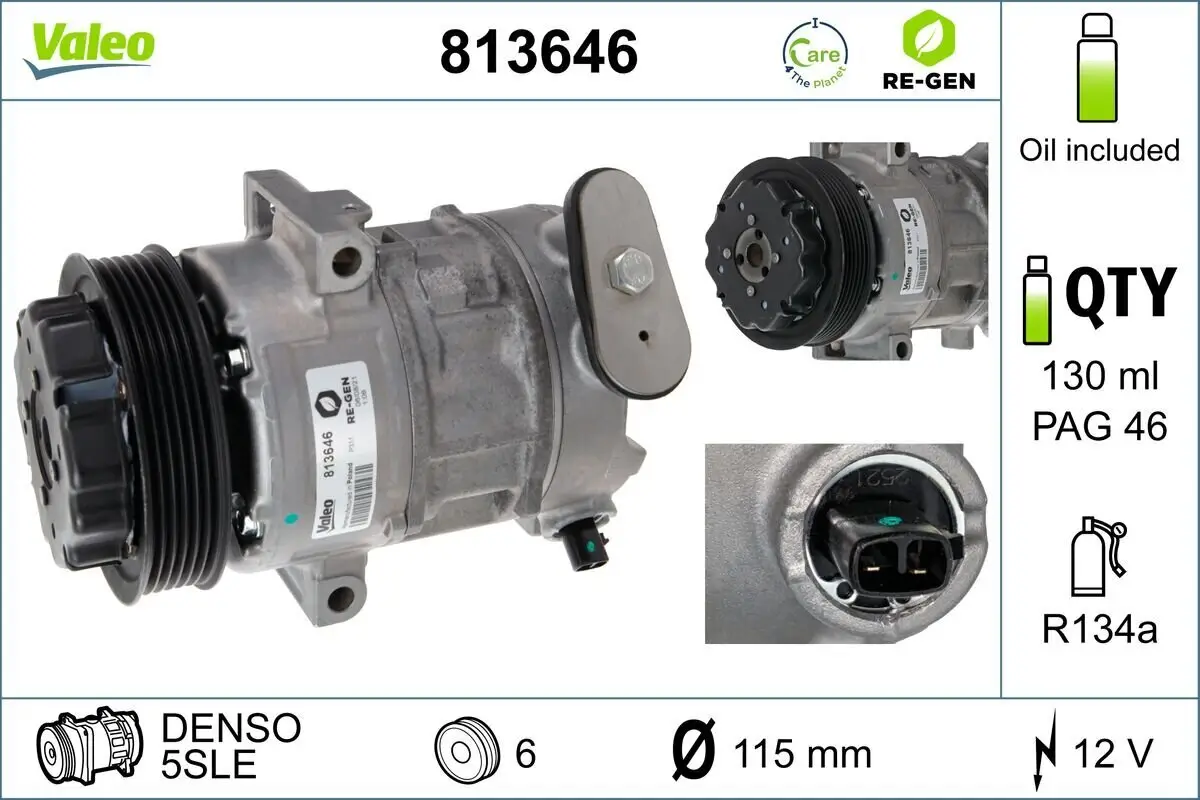 Kompressor, Klimaanlage 12 V VALEO 813646