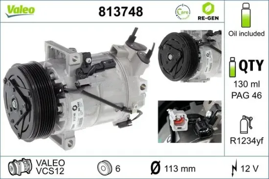 Kompressor, Klimaanlage 12 V VALEO 813748 Bild Kompressor, Klimaanlage 12 V VALEO 813748