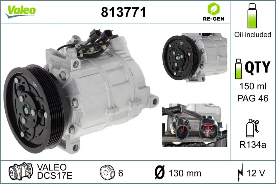 Kompressor, Klimaanlage 12 V VALEO 813771 Bild Kompressor, Klimaanlage 12 V VALEO 813771