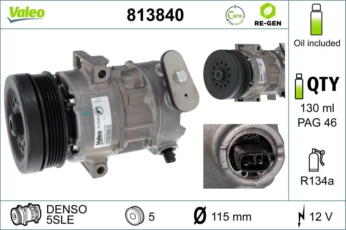 Kompressor, Klimaanlage 12 V VALEO 813840