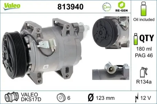 Kompressor, Klimaanlage 12 V VALEO 813940 Bild Kompressor, Klimaanlage 12 V VALEO 813940