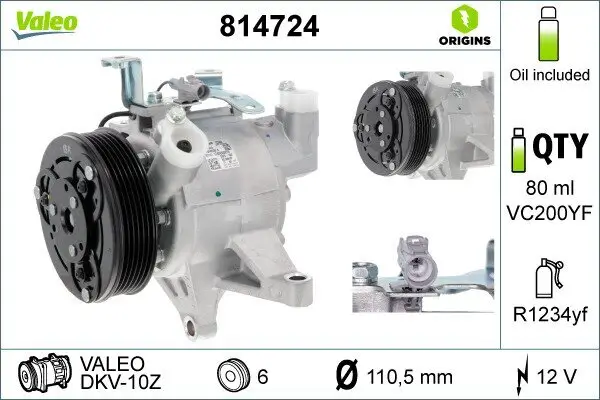 Kompressor, Klimaanlage VALEO 814724