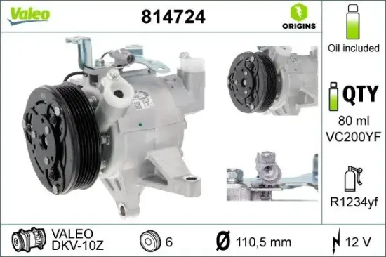 Kompressor, Klimaanlage VALEO 814724 Bild Kompressor, Klimaanlage VALEO 814724