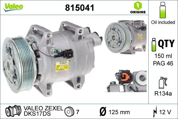 Kompressor, Klimaanlage 12 V VALEO 815041