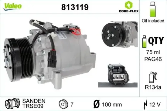 Kompressor, Klimaanlage 12 V VALEO 813119 Bild Kompressor, Klimaanlage 12 V VALEO 813119