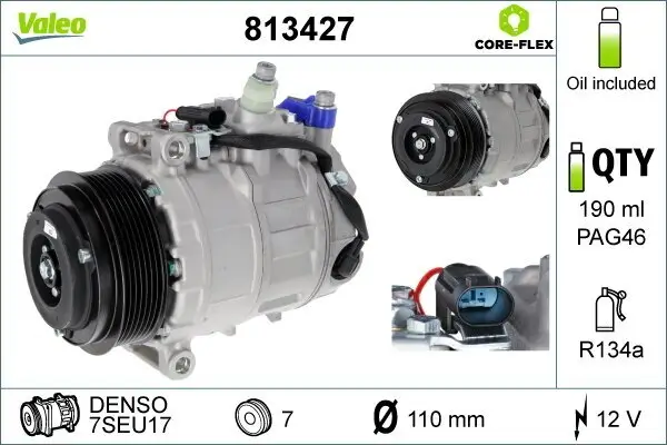 Kompressor, Klimaanlage 12 V VALEO 813427