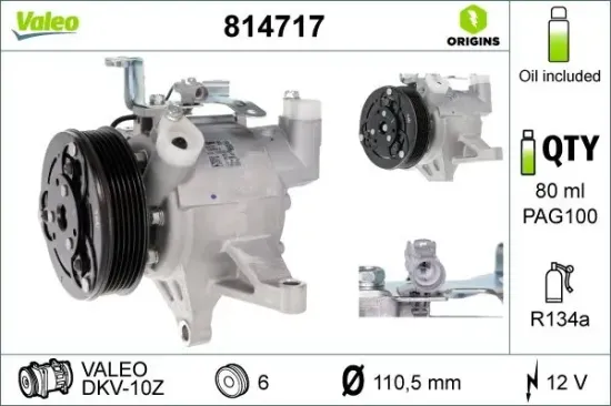 Kompressor, Klimaanlage VALEO 814717 Bild Kompressor, Klimaanlage VALEO 814717