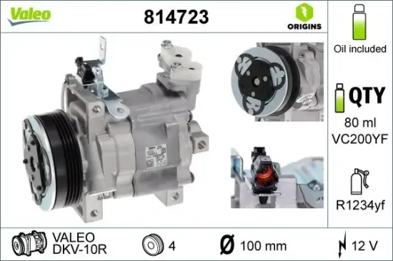 Kompressor, Klimaanlage VALEO 814723 Bild Kompressor, Klimaanlage VALEO 814723